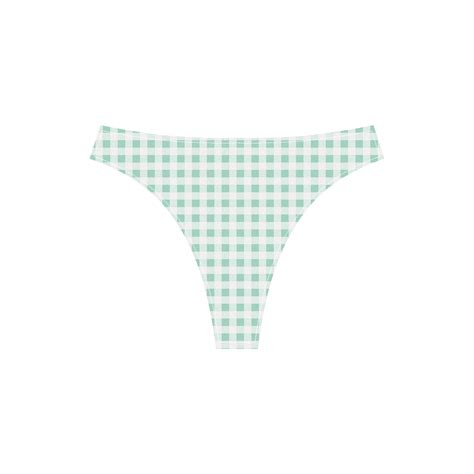 Mint Green Gingham Sport Top High Waisted Bikini Swimsuit Model S Id D