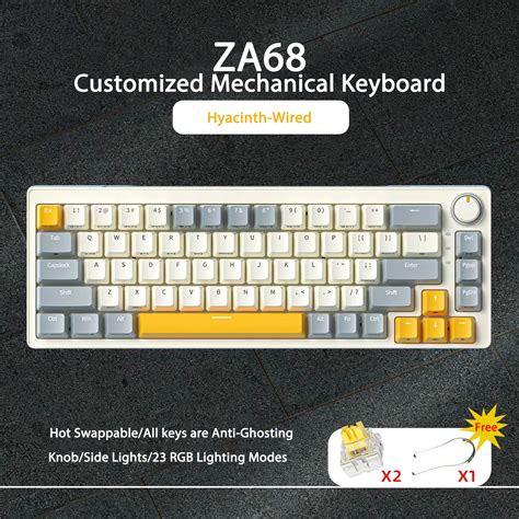 Zifriend Za Hot Swappable Rgb Mechanical Keyboard Triple Mode Ghz Bluetooth Type C Knob