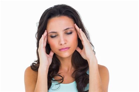 Premium Photo Pretty Brunette With A Headache