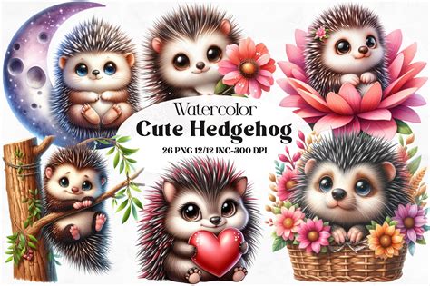 Cute Hedgehog Sublimation Clipart Graphic By RevolutionCraft Creative