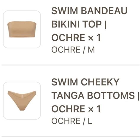 Skims Ochre Bikini Bandeau Top Size Medium Tanga Depop