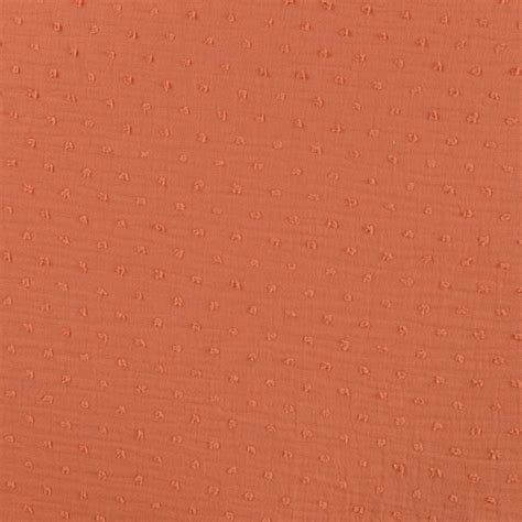 Tissu Double Gaze Pois Orange Tissus Des Ursules