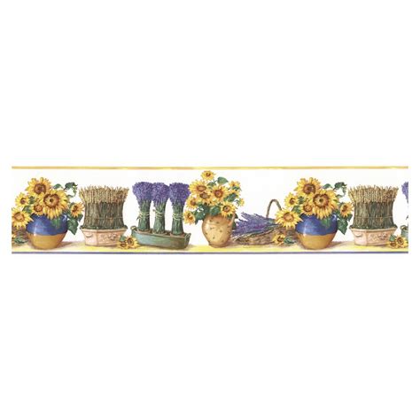 Norwall Sunflower And Lavender Wallpaper Border At