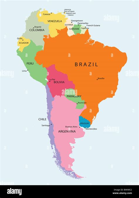 South America Map High Detailed Political Map South American Continent ...