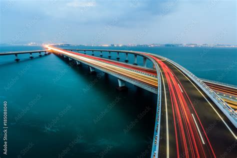 Jiaozhou Bay Bridge of Qingdao City,Shandong Province,China Stock Photo ...