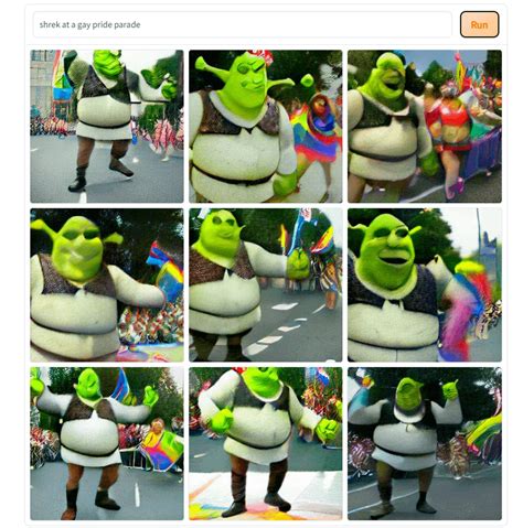 Shrek At A Gay Pride Parade Weirddalle