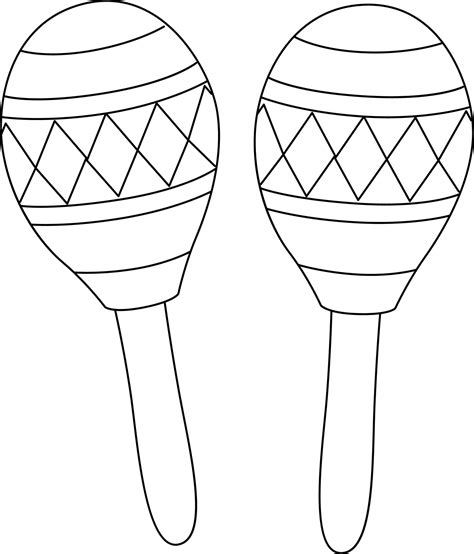 Mardi Gras Maracas Isolated Coloring Page Vector Art At Vecteezy