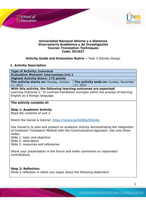 Activity Guide And Evaluation Rubric Unit 2 Task 3 Activity