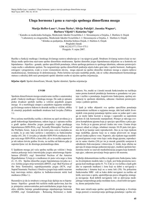 PDF Role Of Hormones And Genes In The Development Of Sex Dimorphism Of The Brain