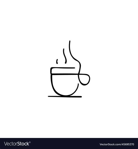 Hot Tea Line Style Icon Design Royalty Free Vector Image