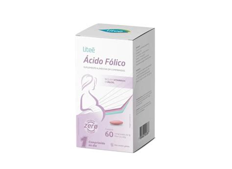 Ácido Folico Para Gravidas - Suplemento de Ácido Fólico Para Gestantes Liteé - 60 Comprimidos em ...
