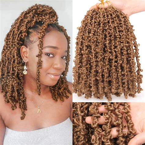 Leeven 12 Inch Blonde Butterfly Locs Crochet Hair 6 Packs Short Bob