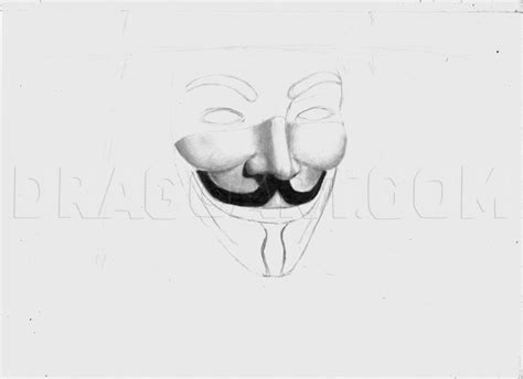 How To Draw V From V For Vendetta Drawing Step By Step By