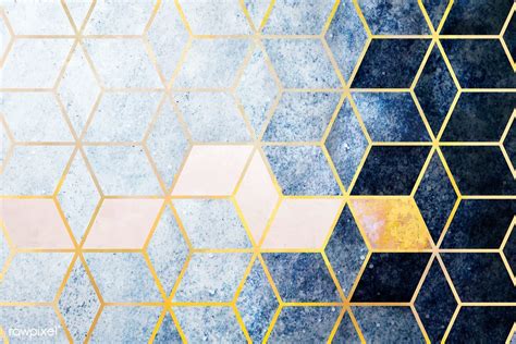 Abstract Blue Cubic Patterned Background Vector Free Image By