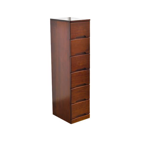 Elegant Vertical Wooden Lingerie Chest Drawer Classic Scandinavian Dresser Walnut L X