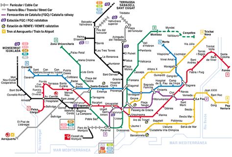 Barcelone Plan Du Metro Et Les Transports