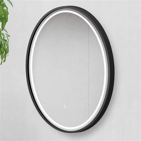 osaka mm  led illuminated anti fog bathroom mirror matt black