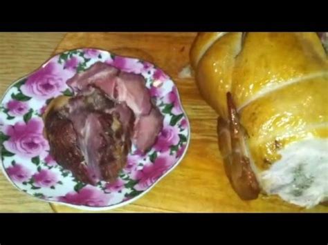 Варено копченая курица, и свинная шея - YouTube