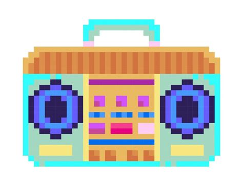 Retro Pixel Art Boombox Music Player 8 Bit Icon 53173156 Vector Art