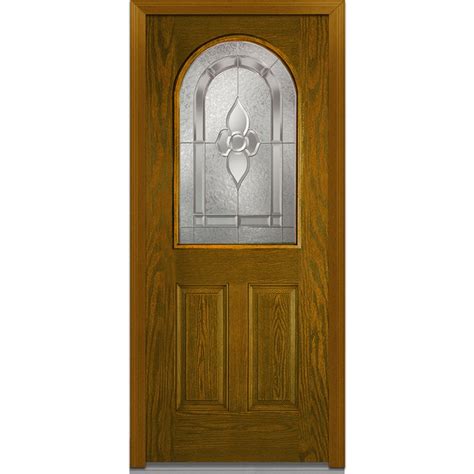 National Door Company Z021998L Fiberglass Oak Dark Walnut Left Hand