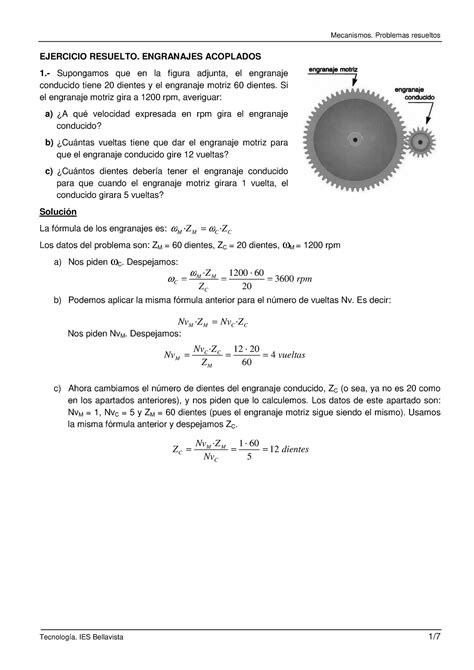 Ejercicios Resueltos Mecanismos Parte 2 Instalaciones Y Maquinas