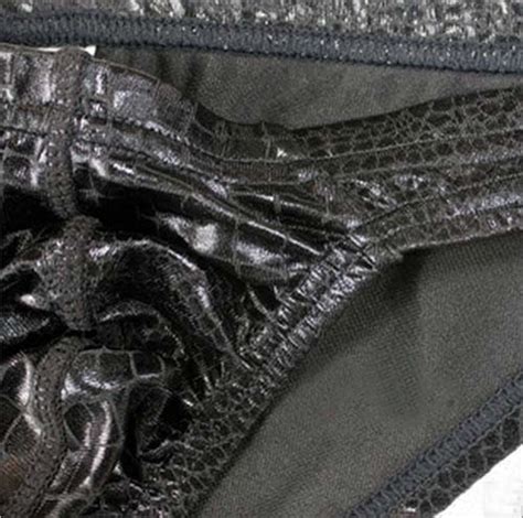 Low Rise Men S Sexy Faux Crocodile Leather Bikini Briefs MU508 M L XL