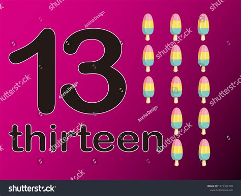 Number Thirteen Words Illustration Education Kids Stock Vector Royalty