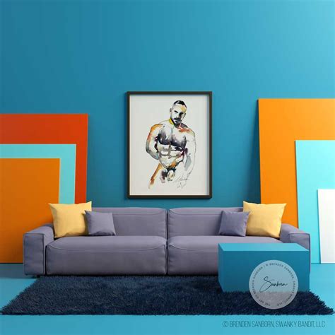 Gay Artwork Queer Watercolor Nude Male Art Male Nude Etsy