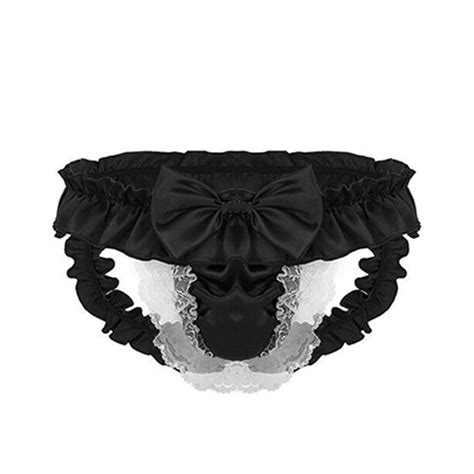 Men S Sexy G String Thong Underwear Mens Sissy Triangle Panties Lingerie Soft Satin Crotchless