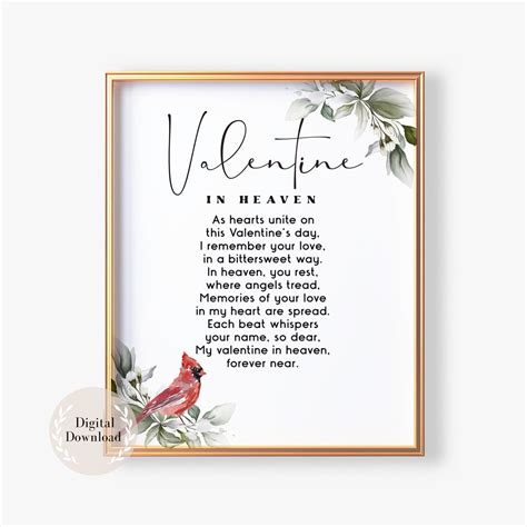 Happy Valentine in Heaven, Heavenly Valentines Day Poem, Valentine From ...