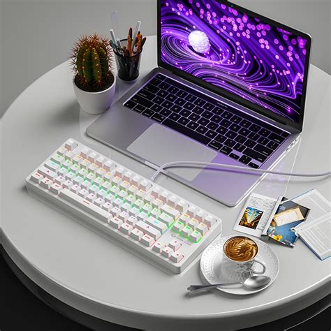 Hot Swappable Mechanical Keyboard Keys Wired Keyboards Blue Switch RGB Lightting Gaming Dark