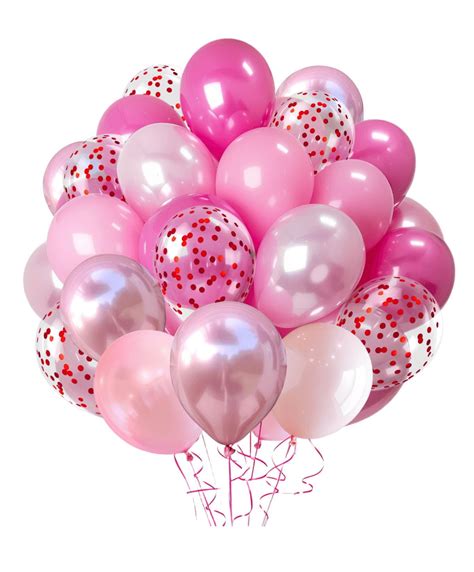 KINNO Pcs Pink Balloons Inch Pink Balloons Set Includes Pink Hot Pink Chrome Plated