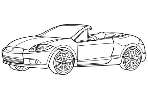 Mitsubishi Eclipse Spyder Gt Coloring Page Free Printable Coloring Pages