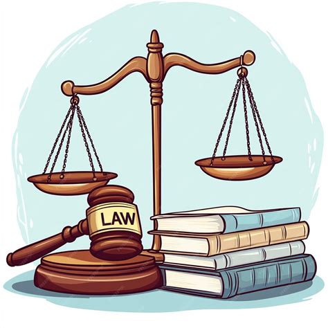 Cartoon illustration of scales of justice | Premium AI-generated image