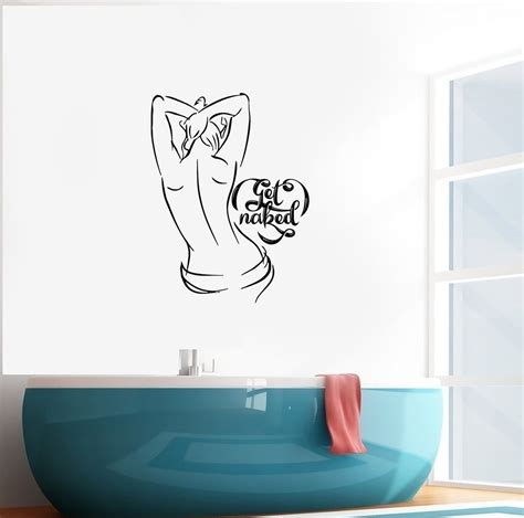 Get Naked Vinyl Wall Decal Sexy Woman Girl Bathroom Bedroom Interior Stickers Mural Di Etsy