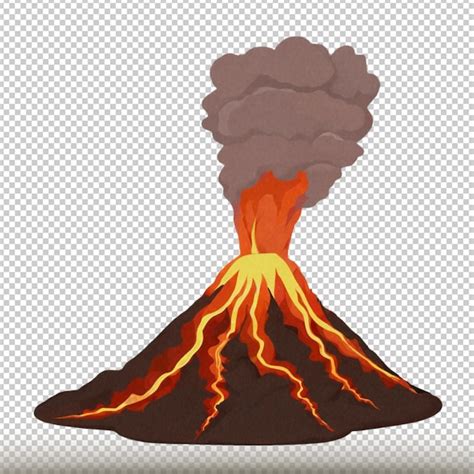 Erup O De Vulc O Clipart De Lava Isolado Em Fundo Transparente