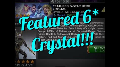 Insane 6 Star Featured Hero Crystal Opening And Level Up Marvel Contest Of Champions Youtube