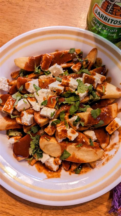 Poutine With Red Chili Sauce And Queso Fresco Rpoutinecrimes