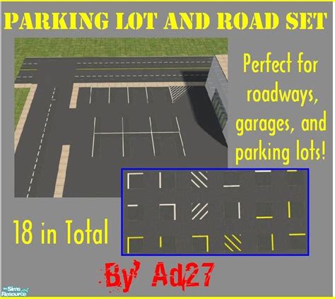 Ad27 S Parking Lot And Road Way Set Sims 4 Gameplay Sims Challenge