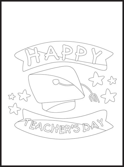 Teachers Day Coloring Pages 23134460 Vector Art At Vecteezy