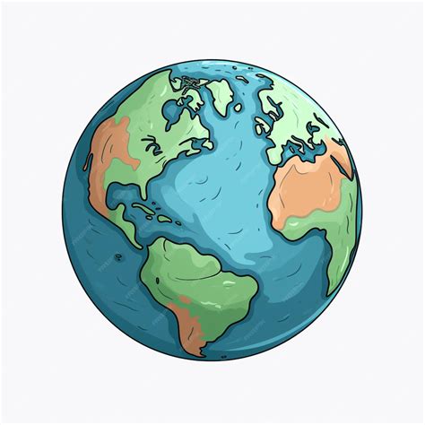 Premium Vector Earth Drawing Cartoon Vector
