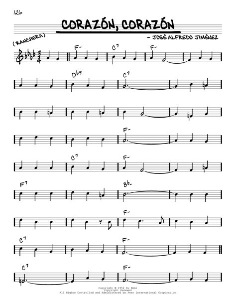 Corazon Corazon Real Book Melody Chords Print Sheet Music Now