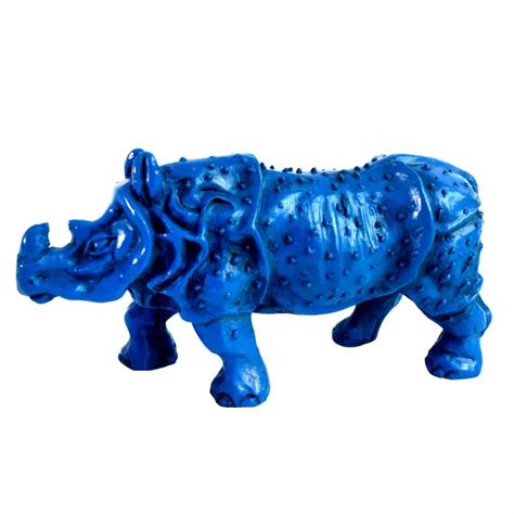 New Arrival Blue Feng Shui Rhinoceros For Protection Rhino Home