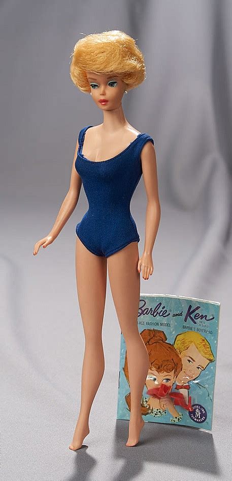 Blonde Bubble Cut Barbie In Blue Swimsuit And Original Box