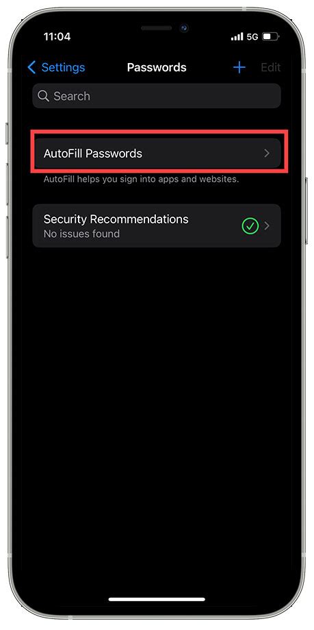 how to find auto fill passwords on iphone