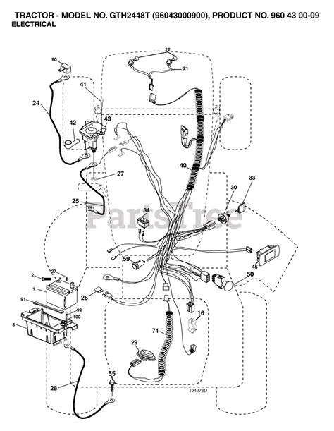 Husqvarna Gth 2448 T 960430009 00 Husqvarna 48 Garden Tractor 2005 12 Electrical Parts