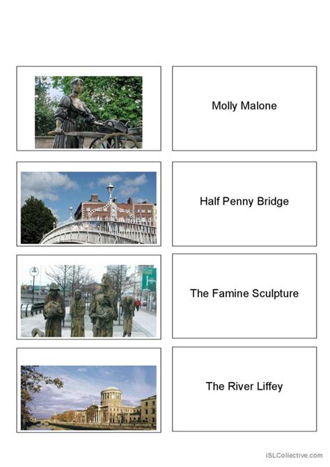 Sights In Dublin Vocabulary Flashcar English ESL Worksheets Pdf Doc