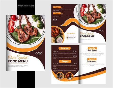 Premium Vector Vectorfood Bifold Brochure Template