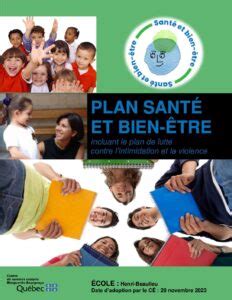 Plan santé et bien être CSSMB 2023 11 24 École primaire de Saint Laurent