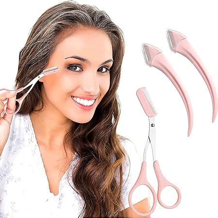 Amazon Pink Eyebrow Scissors Stainless Steel Eyebrow Razor Eyebrow